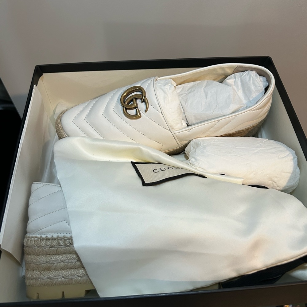 Gucci Marmount Espadrille Platform Shoes Size 39.5